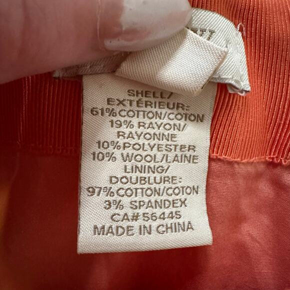 J. Crew orange and pink plaid tweed No. 2 pencil skirt size 8 - Picture 7 of 10